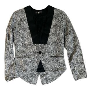 Animal Print Fitted Jacket Zebra Print